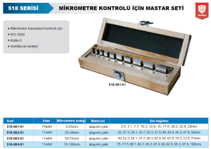 Mikrometre Kontrol Seti