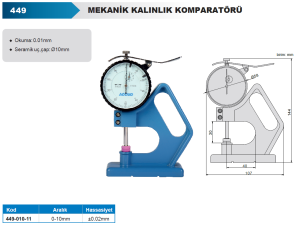 Mekanik Kalınlık Komparatörü 449 Serisi