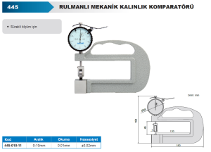 Rulmanlı Mekanik Kalınlık Komparatörü 445 Serisi