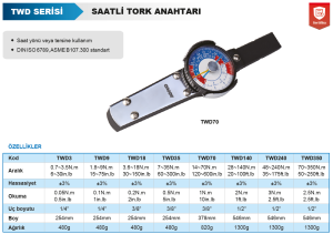 Saatli Tork Anahtarı TWD Serisi