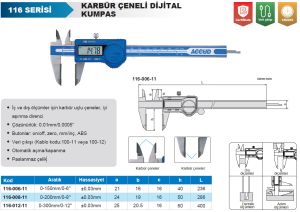 Karbür Uçlu Dijital Kumpas 116 Serisi