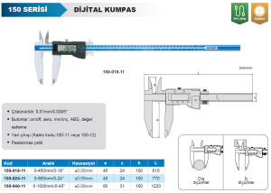 Dijital Kumpas 150 Serisi - Büyük Boy