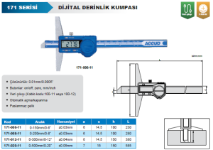 Dijital Derinlik Kumpası 171 Serisi