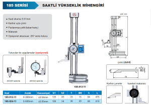 Saatli Yükseklik Mihengiri 185 Serisi