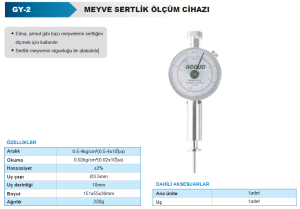 Meyve Sertlik Ölçüm Cihazı GY-2