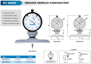 Mekanik Derinlik Komparatörü 291 Serisi