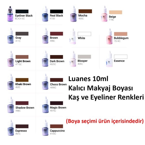 Luanes Kaş ve Eyeliner için Kalıcı Makyaj Boyası 10ml