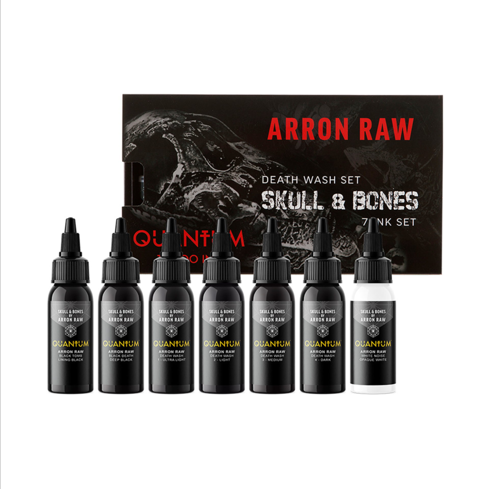 Quantum Arron Raw Skull & Bones Gray Wash Full Set 1 oz 30 ml Gölge Dövme Boyası Seti