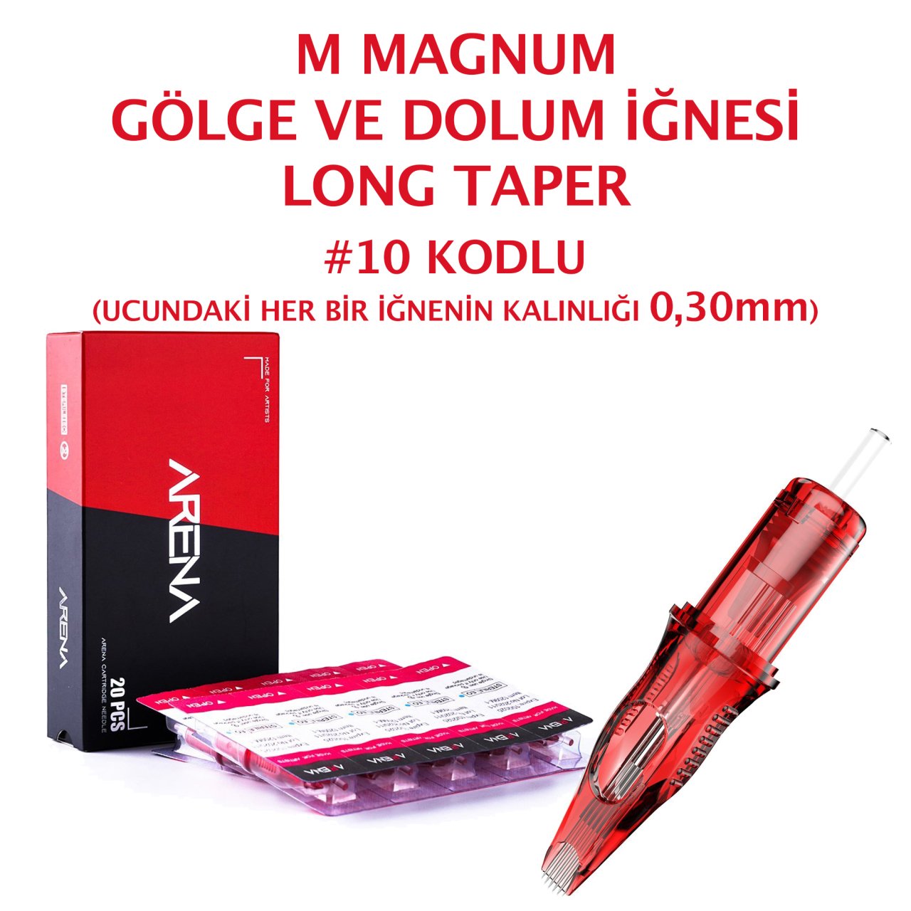 Arena #10 Kodlu M Magnum Cartridge Gölge ve Dolum Dövme İğnesi Kartuş