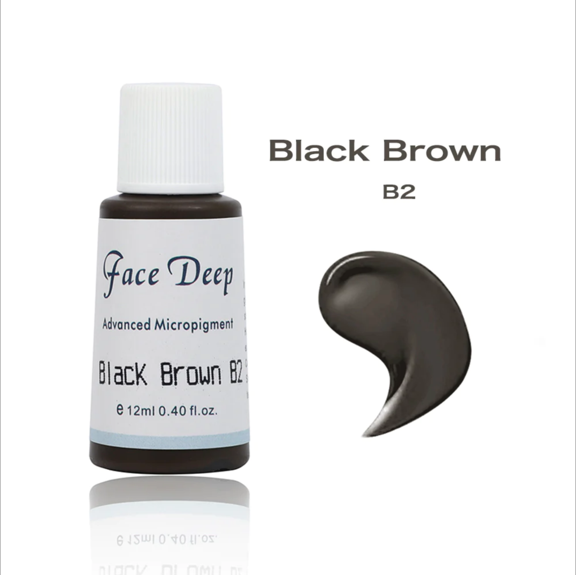 Face Deep B2 Black Brown Siyah Kahverengi Kaş İçin Kalıcı Makyaj Boyası 12ml