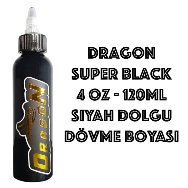 Dragon Super Black 4 oz 120 ml Siyah Dolgu Dövme Boyası