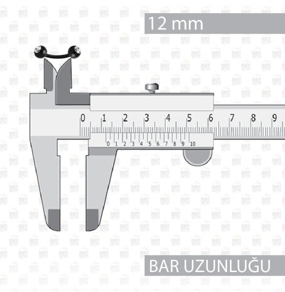 10 Adet UV Akrilik Bioplast Siyah Kaş Piercing