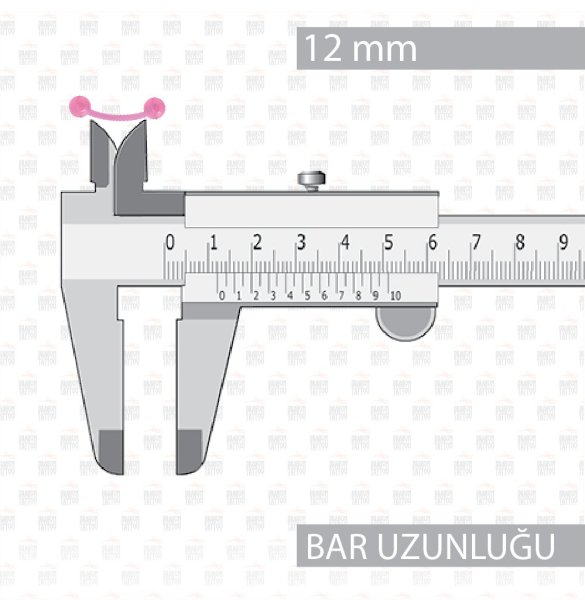 10 Adet UV Akrilik Bioplast Pembe Kaş Piercing