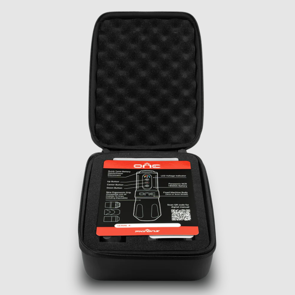 FK Irons One Charcoal 4.0mm Stroke Wireless Tattoo Machine Kablosuz Şarjlı Çift Bataryalı Rotary Dövme Makinesi