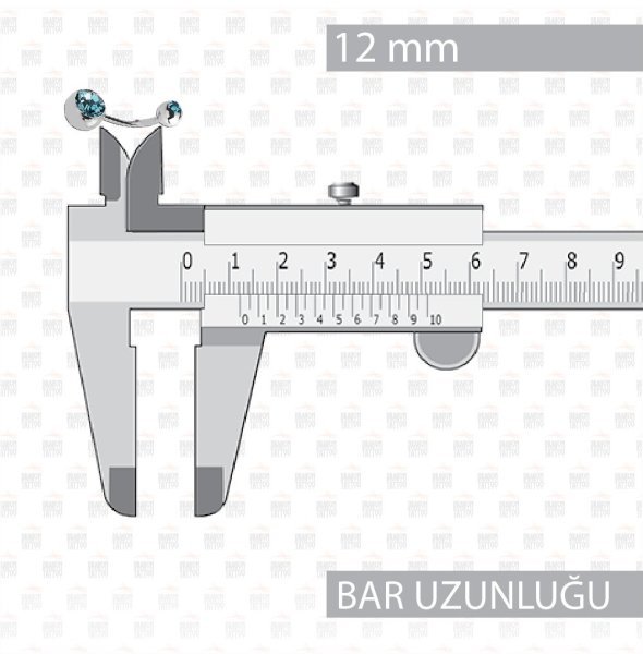 Cerrahi Çelik Çift Taşlı Göbek Piercing