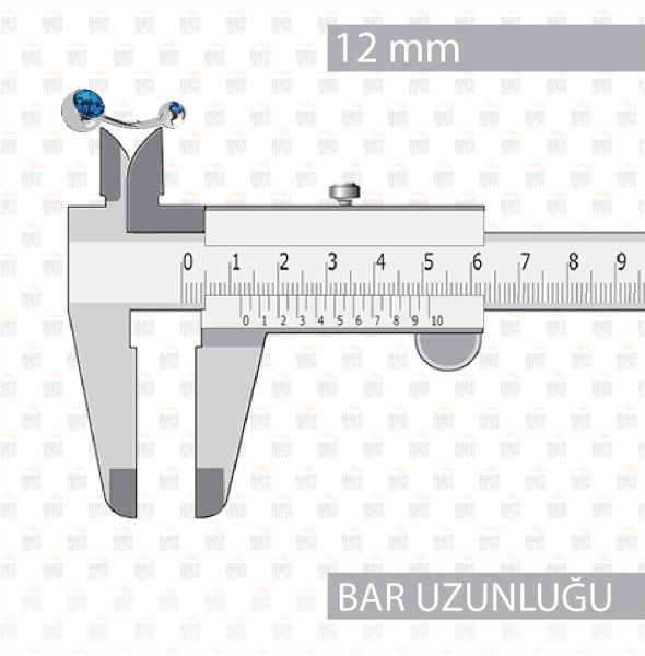 Cerrahi Çelik Çift Mavi Taşlı Göbek Piercing