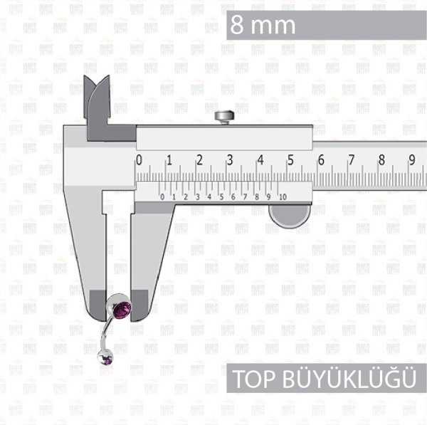 Cerrahi Çelik Çift Taşlı Göbek Piercing