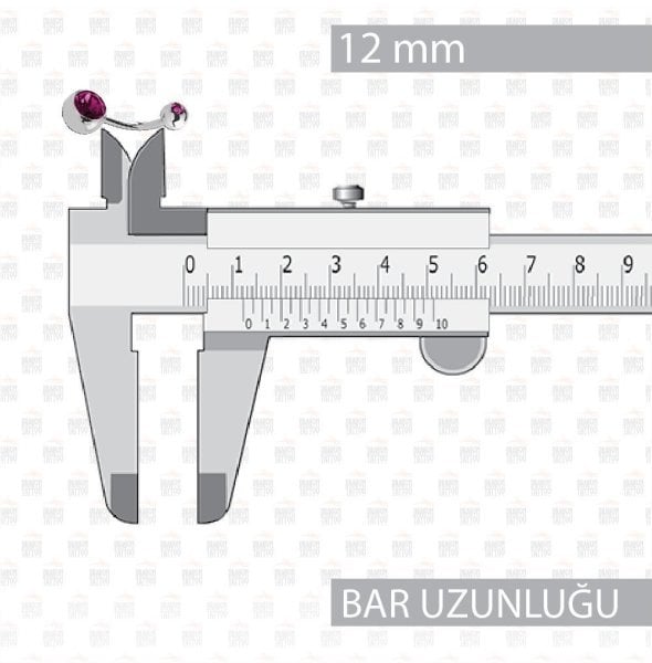 Cerrahi Çelik Çift Taşlı Göbek Piercing