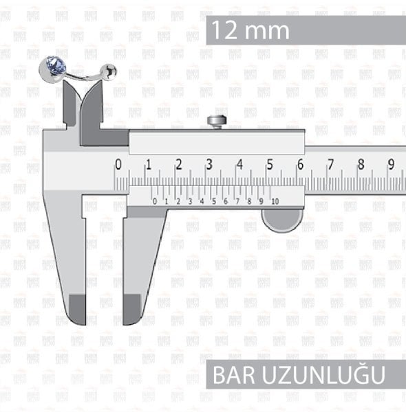 Cerrahi Çelik Taşlı Göbek Piercing