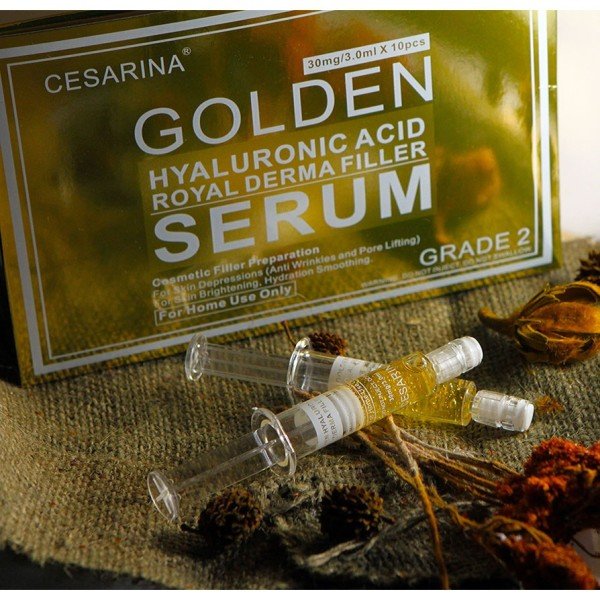 Cesarina Golden Hyaluronic Acid Royal Derma Filler Serum 30mg 3ml x 10 Adet Cilt Bakım Serumu