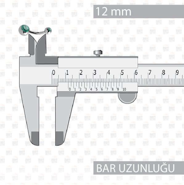 Titanyum Cift Taşlı Göbek Piercing