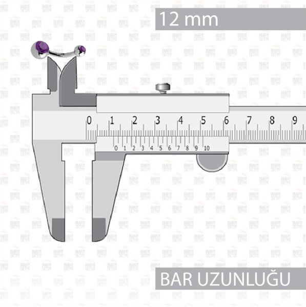 Titanyum Cift Taşlı Göbek Piercing