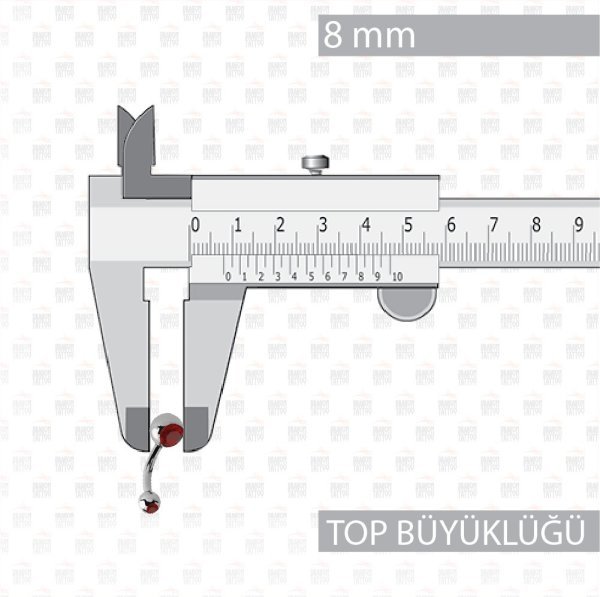 Titanyum Cift Taşlı Göbek Piercing