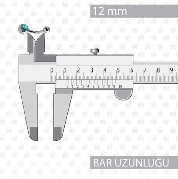 10 Adet Titanyum Taşlı Göbek Piercing