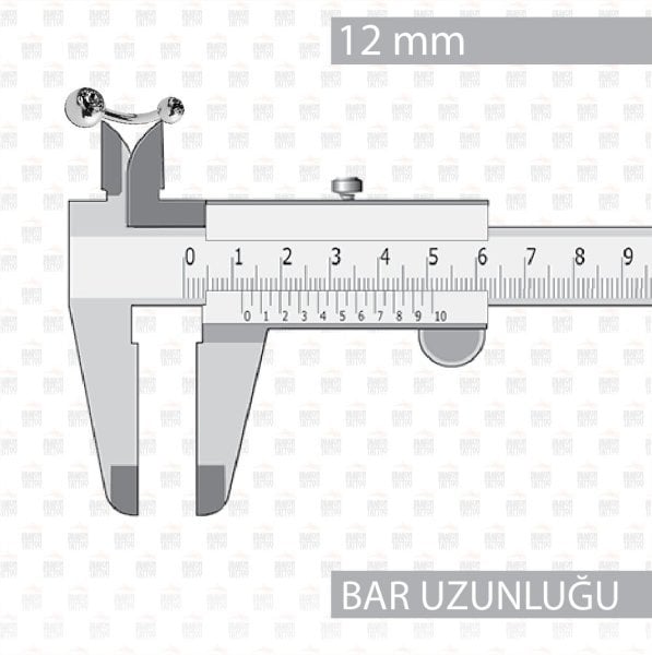 Titanyum Cift Taşlı Göbek Piercing