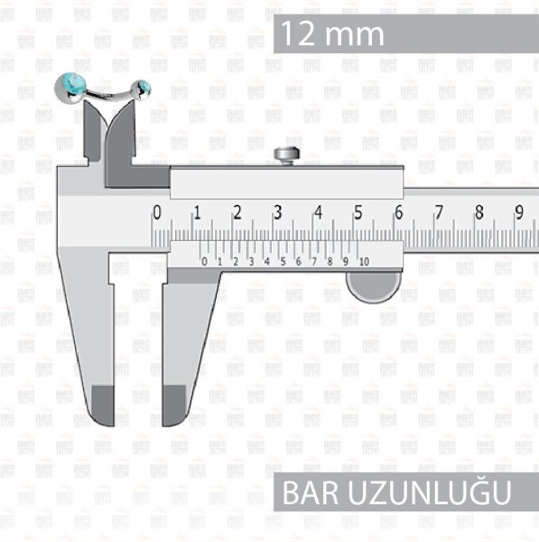 10 Adet Titanyum Cift Taşlı Göbek Piercing