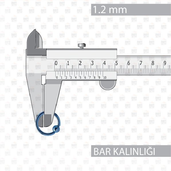 10 Adet Cerrahi Çelik Toplu Mavi Renkli Halka Piercing