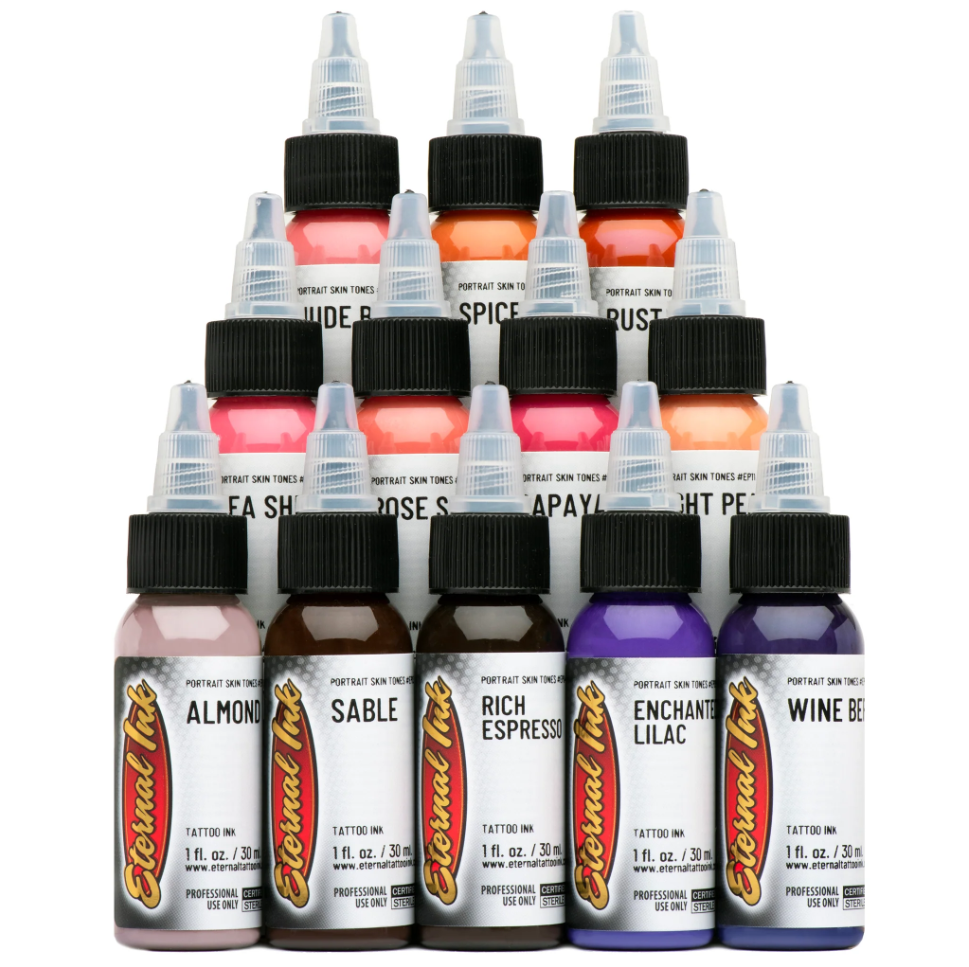 Eternal Ron Russo Portrait Tattoo Ink 1 oz/30 ml Set 12 Renk Portre Dövme Boyası Seti