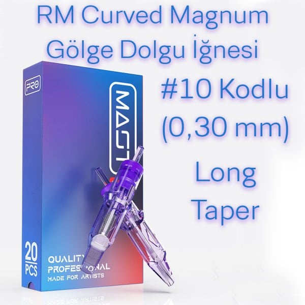 Mast Pro #10 Kodlu RM Curved Magnum Long Taper Cartridge Kartuş Dövme Dolgu ve Gölge İğneleri