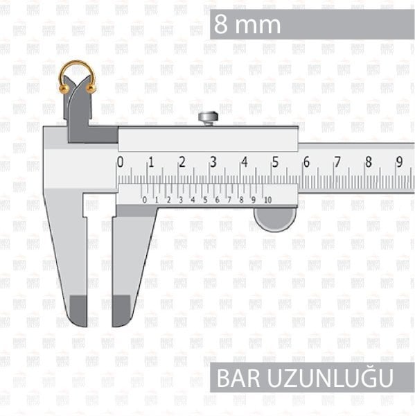 10 Adet Cerrahi Çelik Çift Toplu Altın Sarısı Halka Piercing