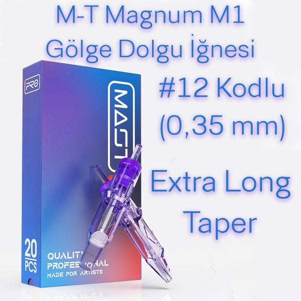 Mast Pro #12 Kodlu M-T Magnum M1 Extra Long Taper Cartridge Kartuş Dövme Dolgu ve Gölge İğneleri