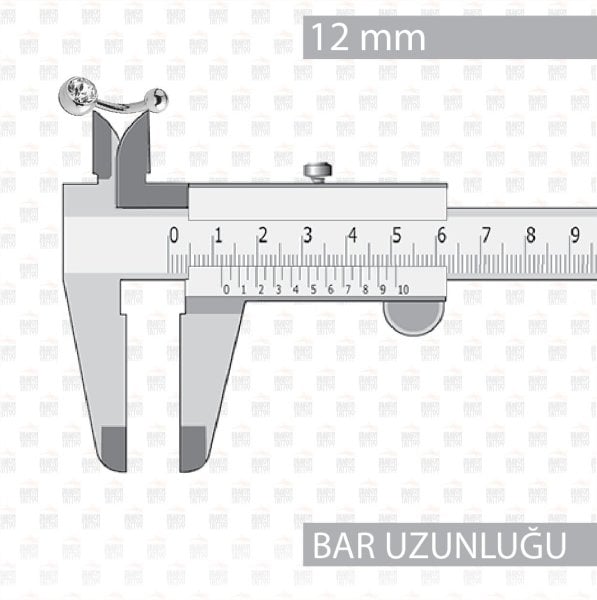 Cerrahi Çelik Beyaz Taşlı Göbek Piercing