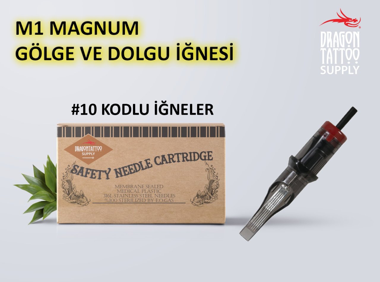 Dragon #10 Kodlu M1 Magnum Kartuş Dövme İğnesi Gölge ve Dolgu İçin Cartridge İğne