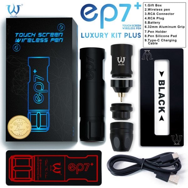 Ava EP7 Luxury Kit Plus Kablosuz, Bataryalı, Şarjlı Rotary Pen Dövme Makinesi