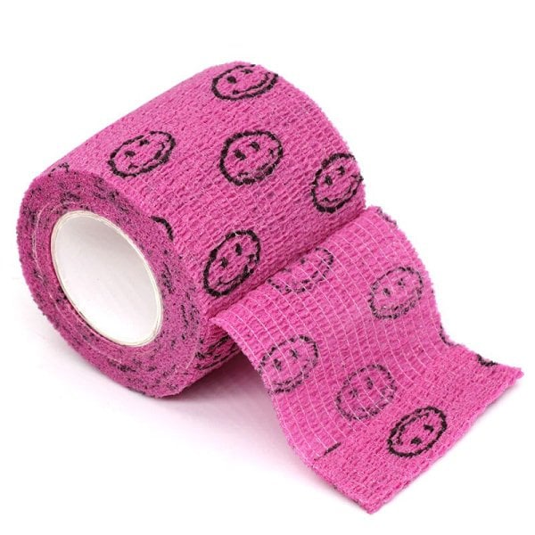 Pembe Gülen Surat Grip Sargısı Smiley Makine Tutacak Sargı Bezi