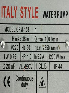Paket Hidrofor Otomatik Sistem Su Pompası 1hp 0.75 Kw Otomatik Pompa