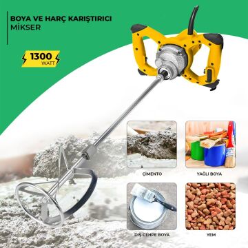 Anadolustrong ANS1040 1300W Elektirikli Alçı Boya Ve Harç Karıştırıcı Mikser