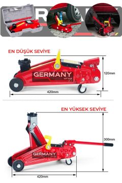 Germany Style GRMPRO 2 Ton Sızdırmaz Sağlam Dayanıklı Kaynak Gövde Hidrolik Timsah Kriko