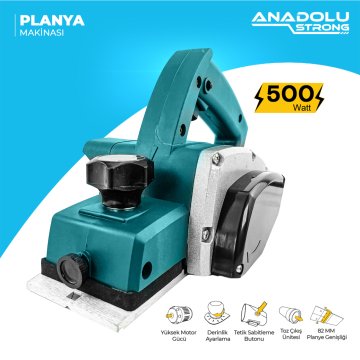 Anadolustrong ANS1023 500W Çift Bıcaklı Professionel Planya Makinası 82mm