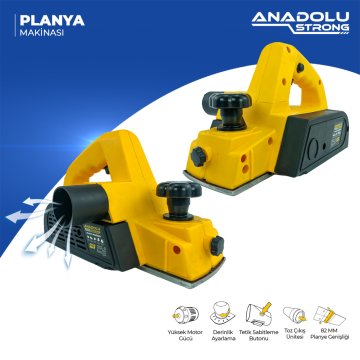 Anadolustrong ANS1039 650W Çift Bıcaklı Profesyonel Planya Makinası 82mm