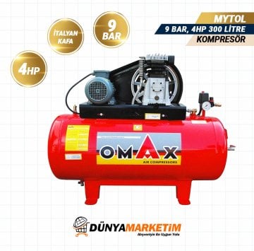 OMAX 300 Lt Pistonlu Hava Kompresörü(İTALYAN KAFA)