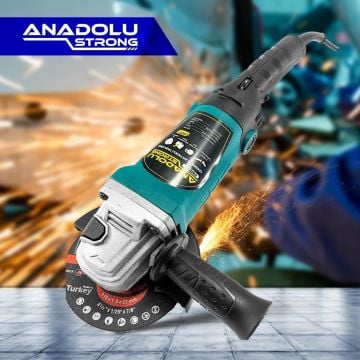 Anadolu Strong DM803 Devir Ayarlı Spral Taşlama Makinası Avuç İçi Taşlama 115 mm 2 Adet Disk Hediye