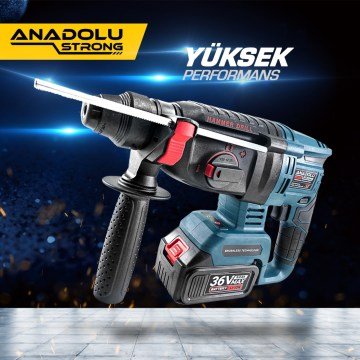 Anadolu Strong ANS1067 Profesyonel Çift Akülü Kömürsüz Motor 7 Adet SDS Uç Hediyeli