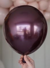 BORDO KROM BALON ( 5 ADET )