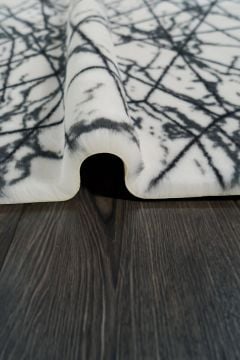 Prizma Halı Marble Peluş Halı Beyaz - Pos Kesim