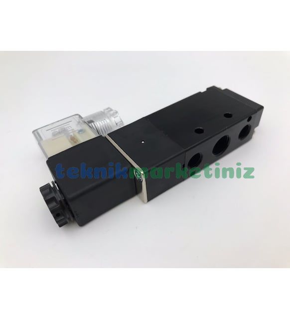 1/4'' Elektrikli 5/2 Pnömatik Yön Valfi 4V210-08 Tek Bobin-Yay Pnomatik Solenoid Valf